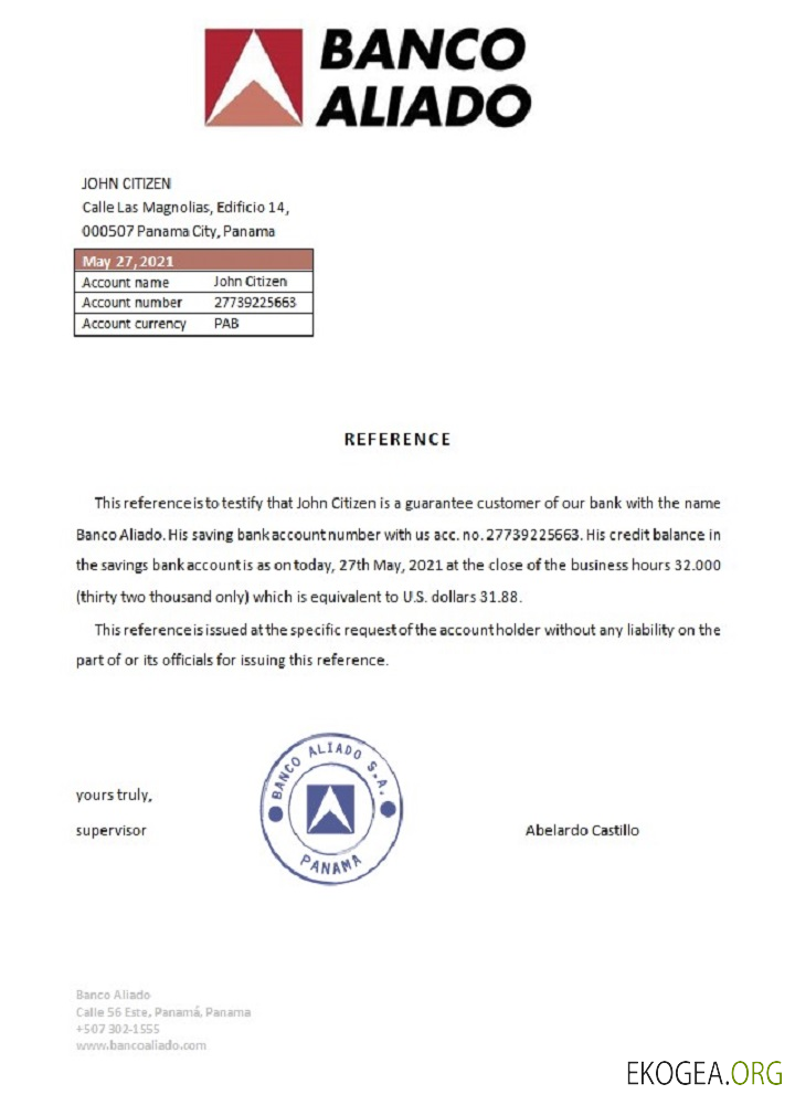 Panama , Banco Aliado , référence